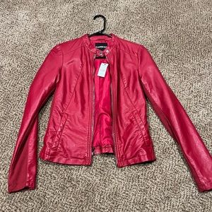 Red Express Leather Jacket! Xsmall! NWT!